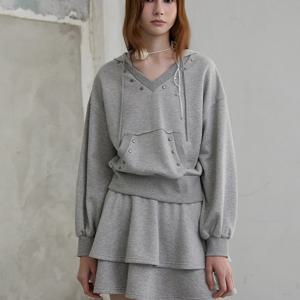 [에고이스트][BLUE LABEL] 징장식 후드 V넥 티셔츠 ER3OTL02