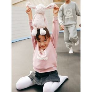 [시즌30%OFF][빈폴키즈] 자수 토끼 빙키 스웨트 셔츠  라이트 핑크 (BI5X41U08Y)