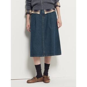 [빈폴레이디스] 기모 데님 볼륨 스커트  블루 (BF5X27C72P)