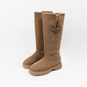 [신난다슈] 여성 롱부츠 4cm 여자 방한 털 부츠 퍼안감 스웨이드 발편한 통굽 CA259138 베이지