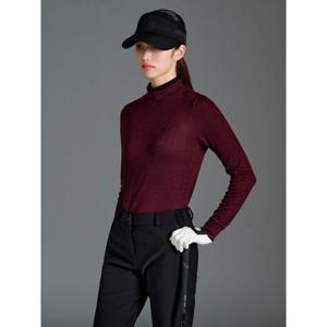 [빈폴골프]여성 더블 하이넥 긴소매 티셔츠 - 와인(BJ5941A49Z)