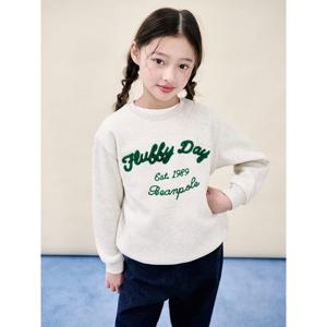 [시즌30%OFF][빈폴키즈] 부클 자수 기모 스웨트 셔츠  베이지 (BI5Y41U02A)