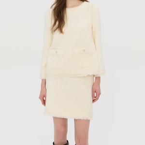 질스튜어트뉴욕   25FW 아이보리 올풀림장식 울혼방 트위드스커트 JSSK5D390IV