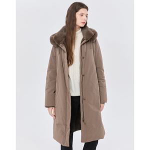 닥스 여성 24FW 스테디셀러밍크FUR구스다운 세피아 퍼안감 논퀼팅 롱 헤비다운 점퍼 WKJU4D125S1