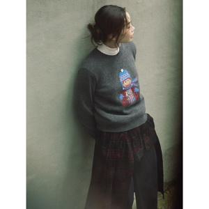 [빈폴레이디스] 홀리데이 원포인트 풀오버 - 그레이 (BF5Y51C013)