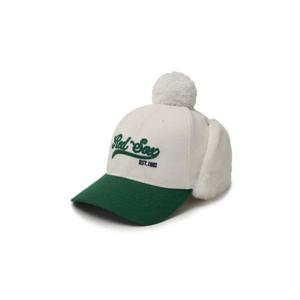 MLB모자 GQC 7AWMV0146-43CRS 바시티 배색 멜톤 폼폼 귀달이 캡 보스턴 레드삭스