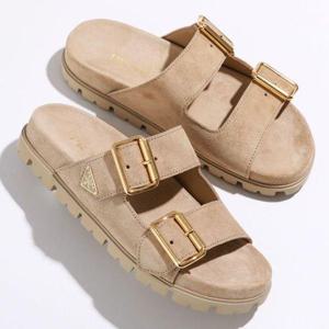 PRADA 프라다 25 스웨이드 스트랩 슬라이드 (1XX692 F 020 054 F0379)