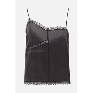 MM6메종마르지엘라 어시메트릭 넥라인 레이스 트림 탑 S52NC034