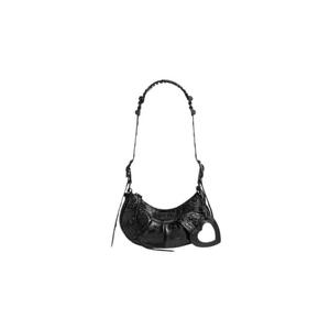 Balenciaga발렌시아가 크로커다일 엠보스 르 카골 XS 숄더백 블랙 67130923EB71000