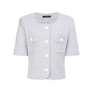 질스튜어트 뉴욕 여성 25SS 네이비 글리터장식 코튼혼방 트위드자켓 WJJA5B760N1