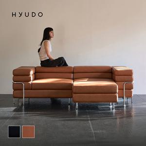 휴도 동경의 동백 2320 모듈형 헤드틸팅 천연 면피 가죽 소파 3인용 쇼파+스툴 (쿠션증정)