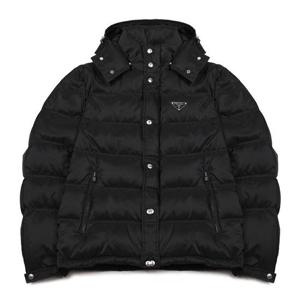 라프리마 프라다 삼각 로고 후드 다운 패딩 자켓 SGH070-106O-F002L