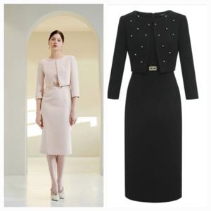 [미니멈]진주장식 투피스 스타일 원피스 (MYAAWO2340BK1)_IC