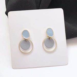 블링썸그로시귀걸이 심플 그로시원형골드귀걸이(블루)