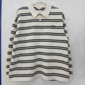 [에꼴리에][모다부평]루즈핏 멀티 스트라이프 카라티/26A5402BK_