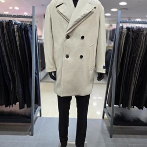 [레노마 옴므]F/W 아이보리 카라 배색 더블 핏코트PDMBH73_BP