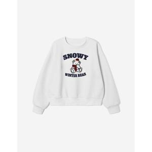 [애드호크]여성) 자수 곰돌이 라운드넥 티셔츠(HBALT5531) WHITE