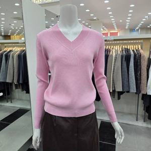 [KL]KMKPOQB010브이넥 골지니트