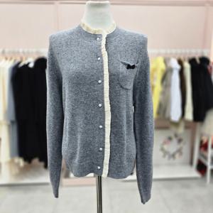 [샤틴]프릴배색 양모혼방 가디건 니트S254K973A13