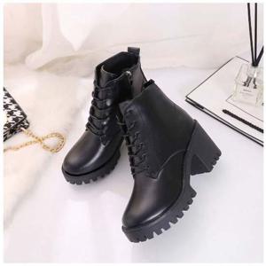 여성 워커힐 1P 키높이 앵클 부츠 레이스업 신발 슈즈