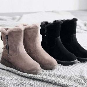 농사일숏장화 세미부츠 안감 퍼 방한 플랫 부티힐 겨울 슈즈 여자