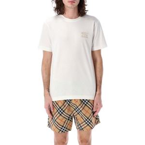 버버리 자수 코튼 티셔츠 25P8101901 B7078