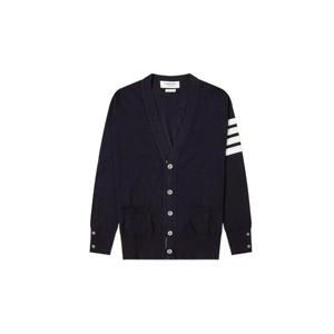 Thom Browne톰브라운 서스테이너블 파인 메리노 울 사선 클래식 가디건 네이비 MKC002A-Y1014-415