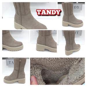 [탠디]부츠 6cm 여성 스웨이드 앵글 부츠 X2R5Q524_SH