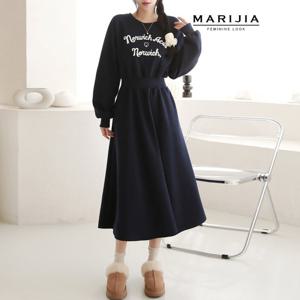 [마리지아]러블리 레터링 기모 원피스 MOPB9020