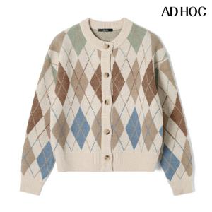 [애드호크]여성 클래식 아가일 패턴물 카디건  (HC1GDA1)
