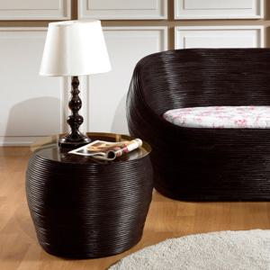 사라방드 몰디브 동글이 블랙 라탄 협탁 겸 테이블