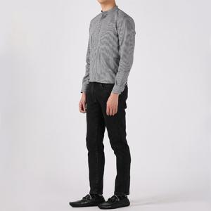 [택가190000원] 빠니깔레 헨리넥 코튼 스판 체크 슬림셔츠 F-NC