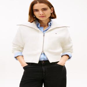 코튼 풀 집업 니트 가디건