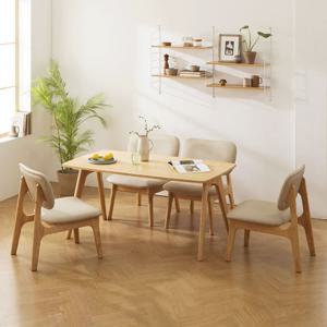 장인가구 [비밀특가] 장인가구 칸토르 베이직 원목 패밀리 4인 낮은 식탁세트 의자형