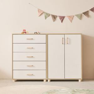 장인가구 [비밀특가] 장인가구 뉴피터 베이비장 1600세트 (5단서랍+유아옷장) + 원목발