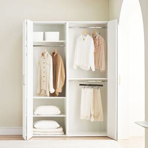 장인가구 [비밀특가] 장인가구 노드 E0 폴딩도어 슬라이딩 옷장 B세트 1600 (행거형 이불장 800+2단 행거형 800)