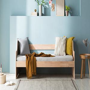 장인가구 [비밀특가] 장인가구 스쿠너 원목 1인용침대 미니싱글침대_가드형_메모리폼매트포함