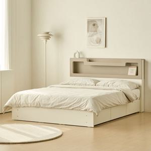 장인가구 [비밀특가] 장인가구 원스 LED 컬러핏 수납침대 독립 유로탑매트 Q