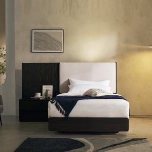 장인가구 [비밀특가] 장인가구 까르뎅차콜 패브릭 LED 호텔 평상형 침대프레임 SS+유로탑+800협탁1