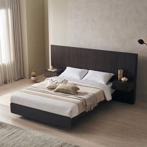 장인가구 [비밀특가] 장인가구 까르뎅차콜 E0등급 LED 호텔 평상형 침대프레임 Q +유로탑+400협탁2