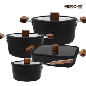 키친아트 포르트 논스틱코팅 인덕션가능 냄비세트 4종B(편18+양20+24+직사각전골)