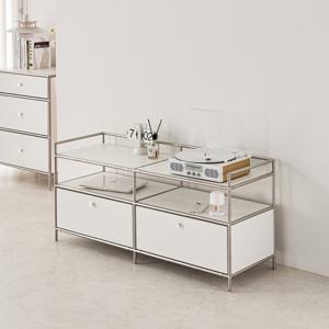 히트가구 [착불배송 상세확인] M7172 모듈 가드 오픈 서랍 거실장 1200 2colors