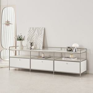 히트가구 [착불배송 상세확인] M7174 모듈 가드 오픈 서랍 거실장 1800 2colors