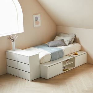 장인가구 [비밀특가] 버크 모듈형 빅수납 침대 슈퍼싱글 익스텐션 3단 서랍장 1100