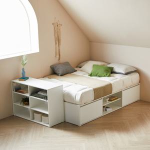 장인가구 [비밀특가] 버크 모듈형 빅수납 침대 퀸 3단 선반장 1100