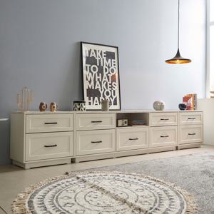 장인가구 [비밀특가] 엘리아 화이트 대리석패턴 3000 높은 거실장