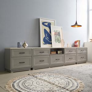 장인가구 [비밀특가] 엘리아 그레이 대리석패턴 3000 높은 거실장