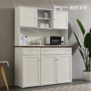 장인가구 [비밀특가] 셰리 아이보리 1200 서랍 주방수납장 상부장세트