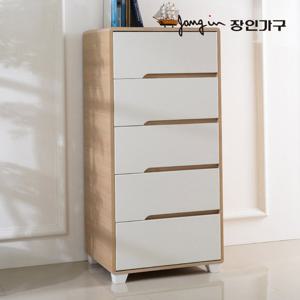 장인가구 [비밀특가] 시클리 화이트 600 5단 서랍장