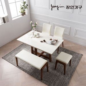 장인가구 [비밀특가]아마르 대리석 4인 식탁세트 (혼합형, 스툴포함)